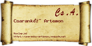 Csarankó Artemon névjegykártya